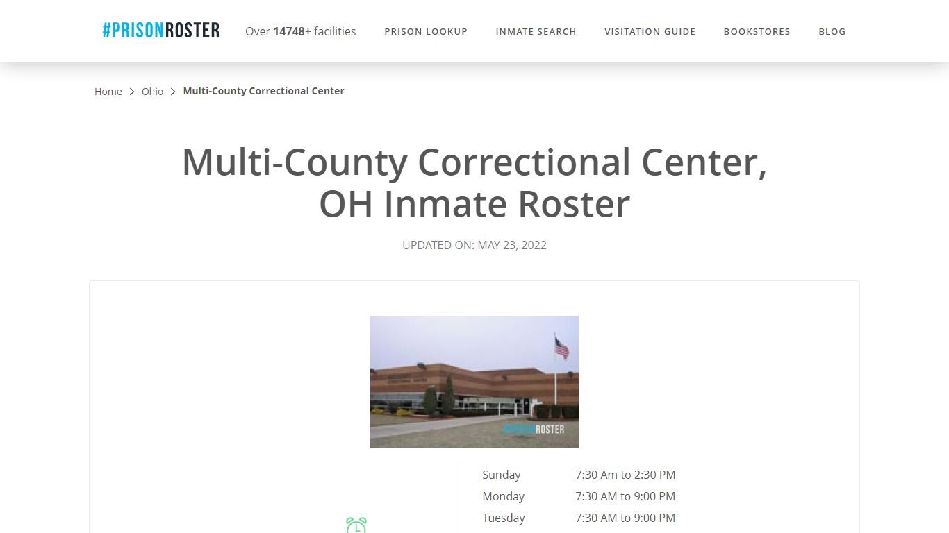 Multi-County Correctional Center, OH Inmate Roster